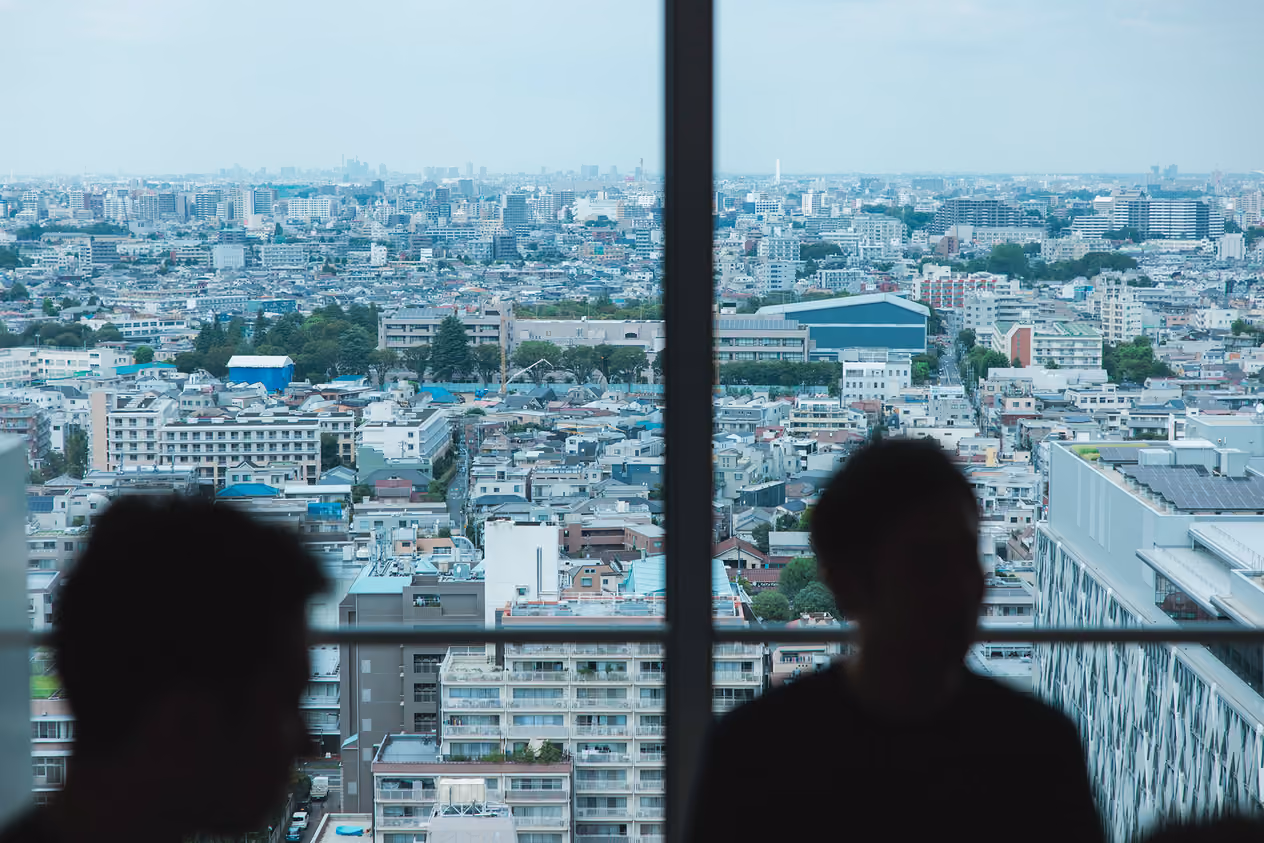 A view of Tokyo looking down from an office window